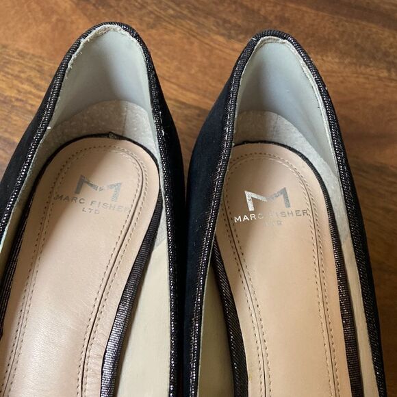 Marc Fisher Jaxon Pumps Pewter Dark Gray Leather Shoes Heels Women's 6.5 - Picture 7 of 9